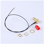 轉(zhuǎn)接線 11牙SMA彎母頭轉(zhuǎn)三代IPEX RG081黑色線——KH-SMAKW-IPEX3-RG0.81-B300